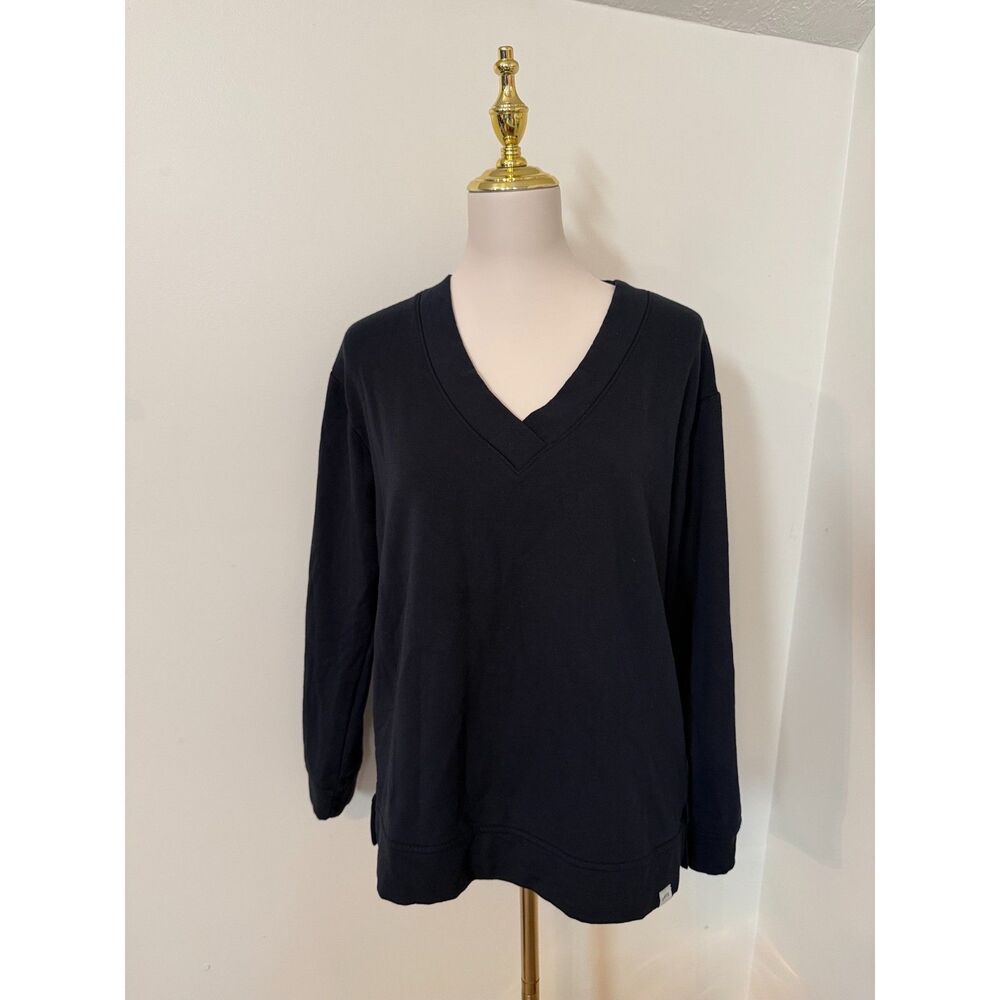 Orvis Classic Collection V-Neck Sweatshirt Women’s S Black Modal Blend